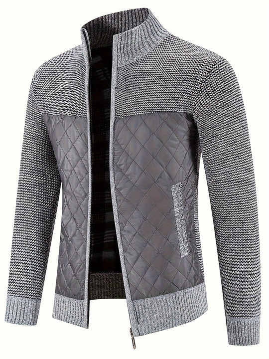 Quilted Jacket with Warm Pullover for Men