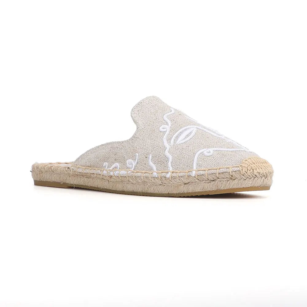 Printed Hemp Espadrille Mules