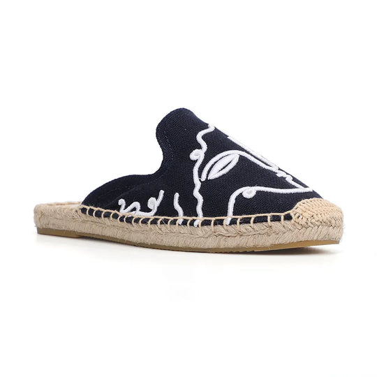 Printed Hemp Espadrille Mules