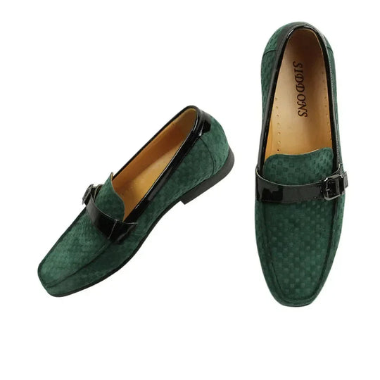 Men’s Suede Loafers – Elegant Buckle Style