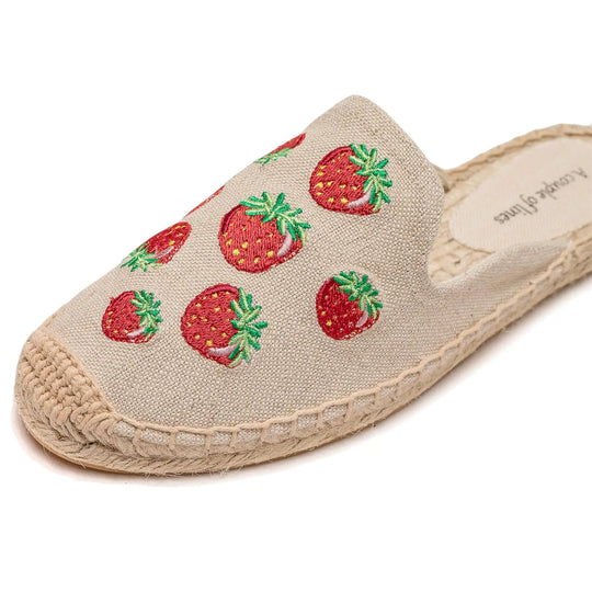 Embroidered Espadrille Slip-Ons for Women