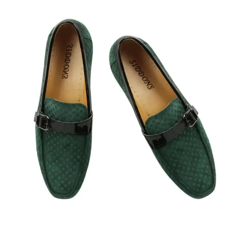 Men’s Suede Loafers – Elegant Buckle Style