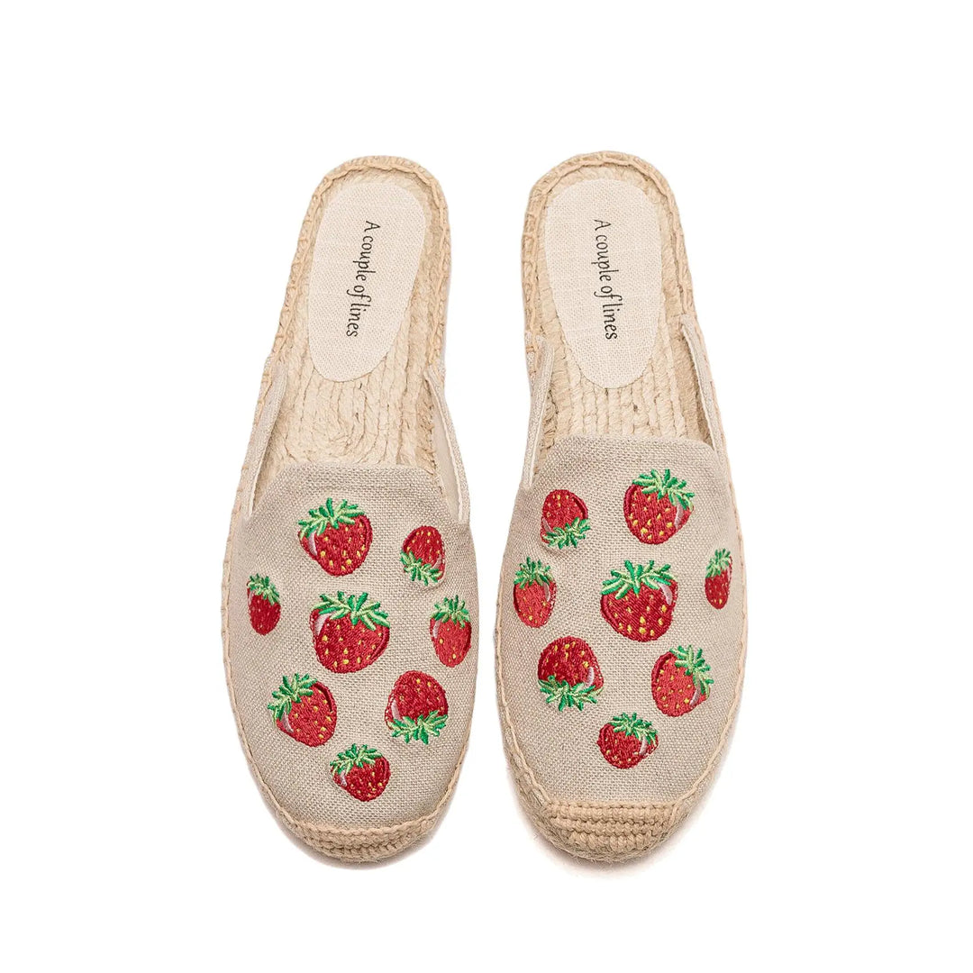 Embroidered Espadrille Slip-Ons for Women