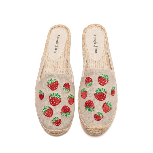 Embroidered Espadrille Slip-Ons for Women