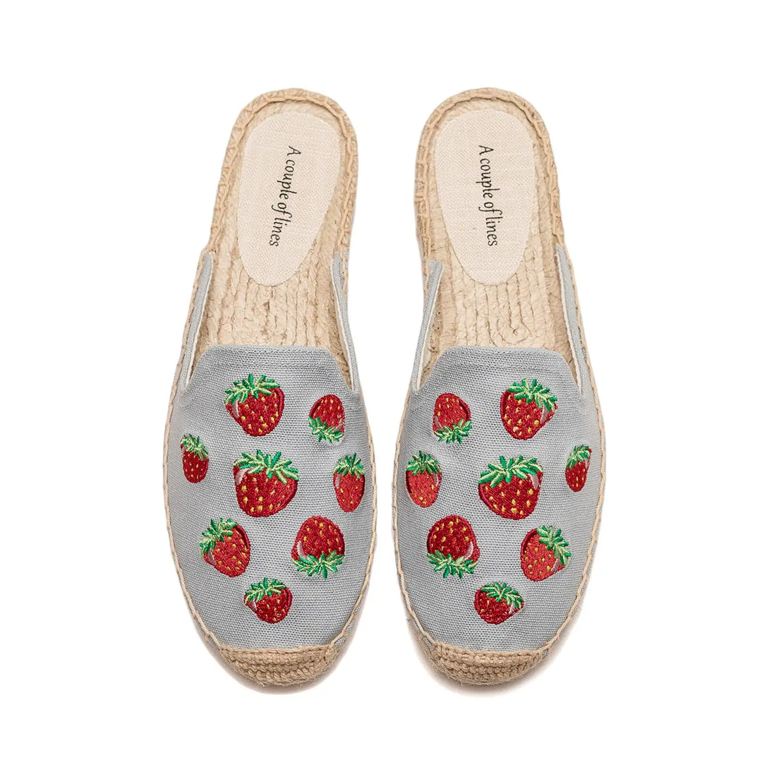 Embroidered Espadrille Slip-Ons for Women