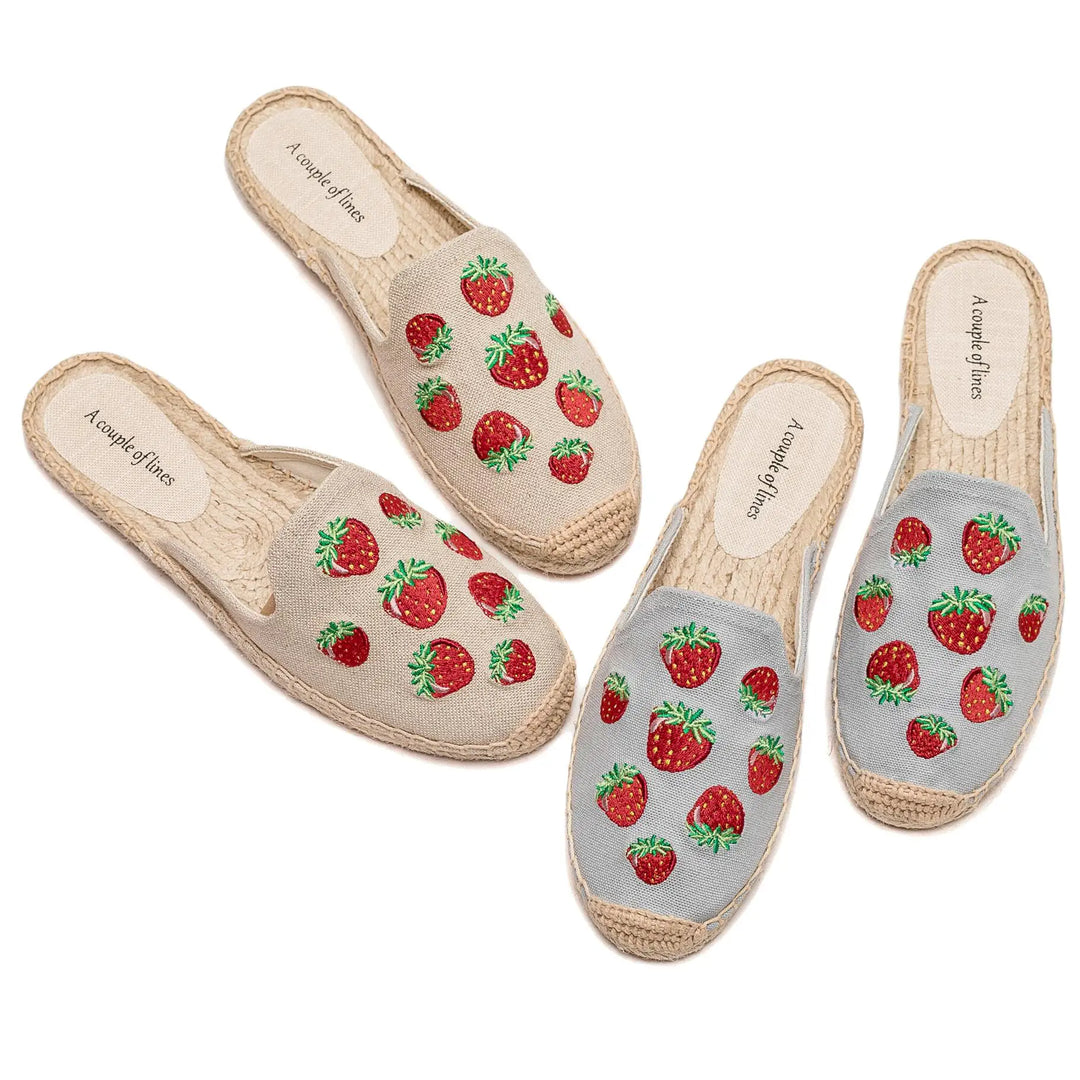 Embroidered Espadrille Slip-Ons for Women