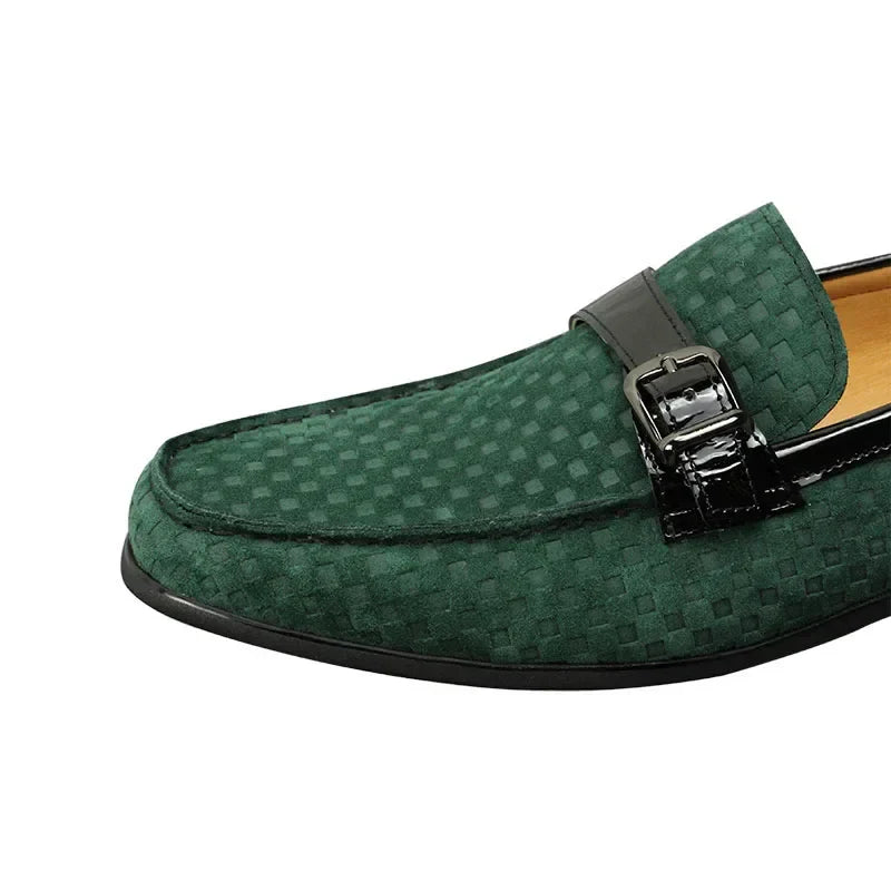 Men’s Suede Loafers – Elegant Buckle Style