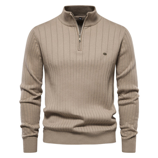 Men’s Stand Collar Sweater – Minimalist Style