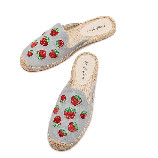 Embroidered Espadrille Slip-Ons for Women