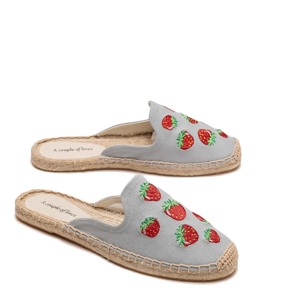 Embroidered Espadrille Slip-Ons for Women