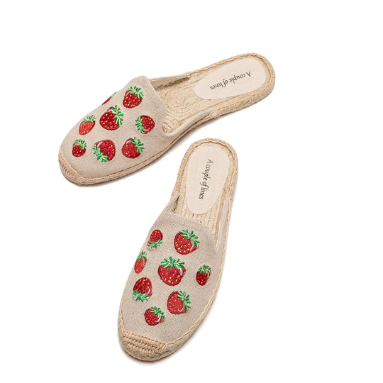 Embroidered Espadrille Slip-Ons for Women