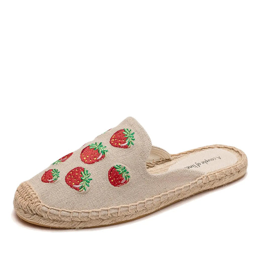 Embroidered Espadrille Slip-Ons for Women