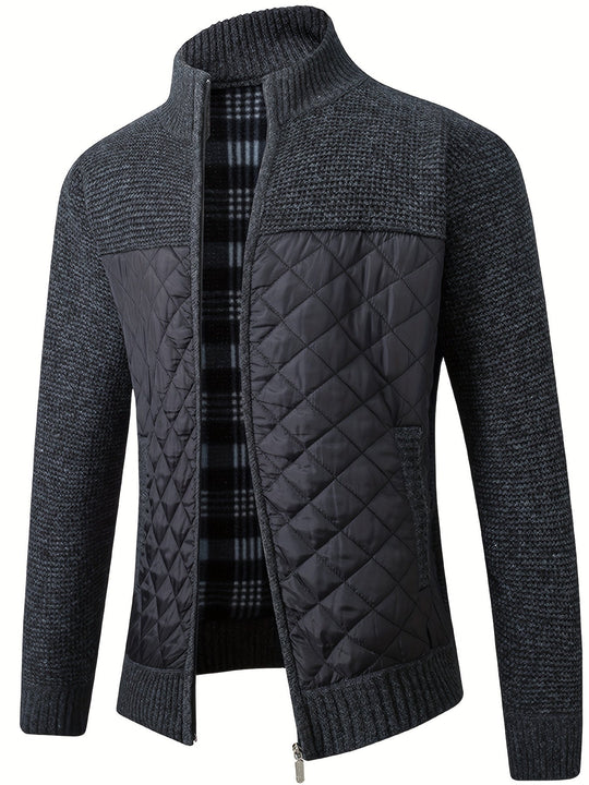 Quilted Jacket with Warm Pullover for Men